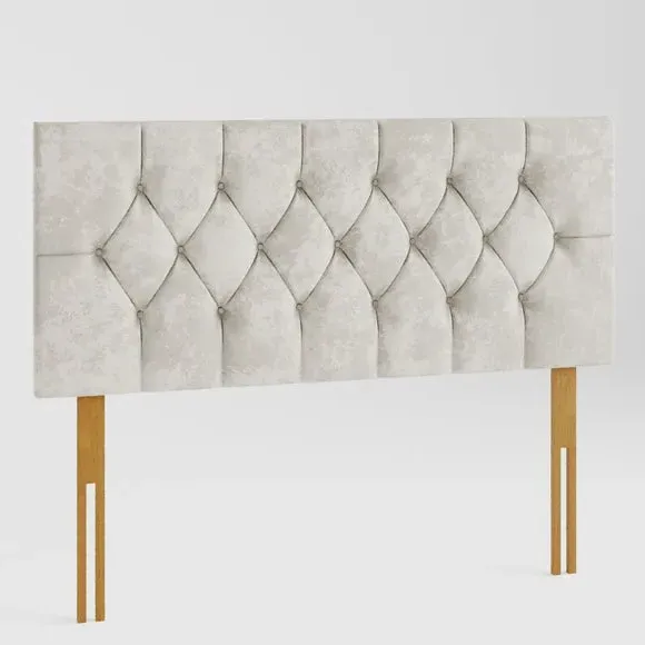 Buttoned Headboard with Deep Padding - Pearl, Velvet