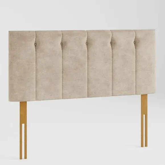 Buttoned Headboard with Padding - Beige, Linen