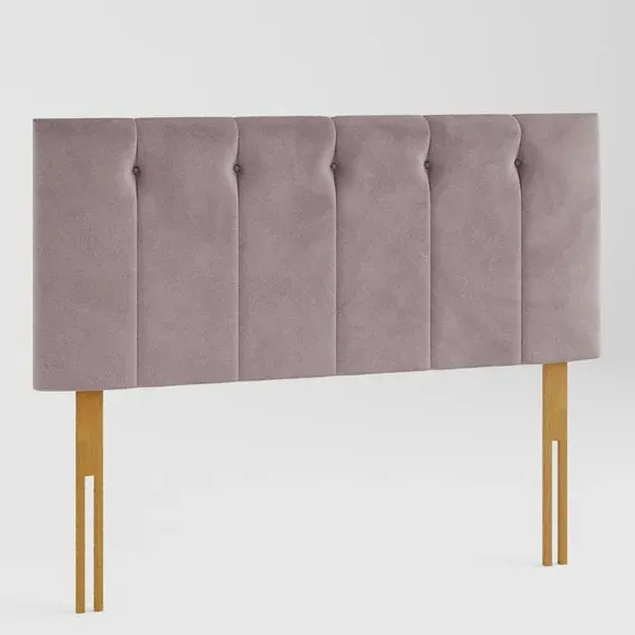 Buttoned Headboard with Padding - Blush, Velvet