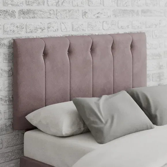 Buttoned Headboard with Padding - Blush, Velvet image