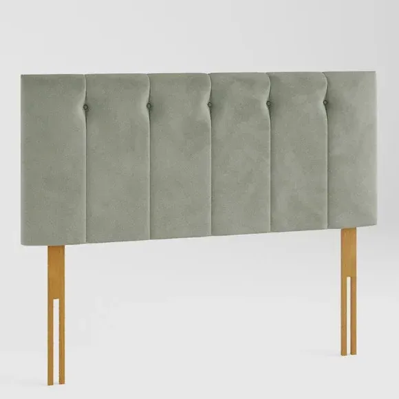 Buttoned Headboard with Padding - Duck Egg, Velvet