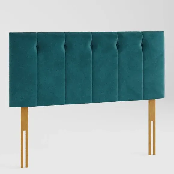 Buttoned Headboard with Padding - Emerald, Velvet