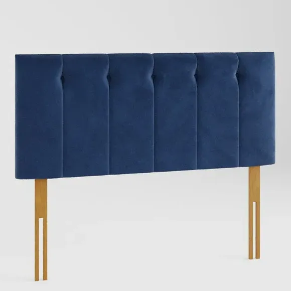 Buttoned Headboard with Padding - Navy, Velvet