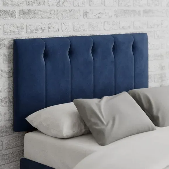 Buttoned Headboard with Padding - Navy, Velvet