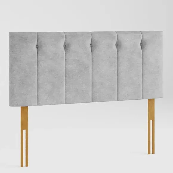 Buttoned Headboard with Padding - Silver, Linen