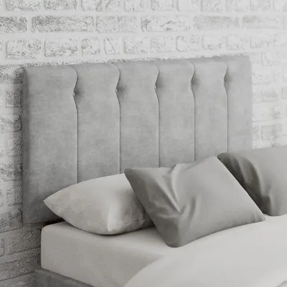 Buttoned Headboard with Padding - Silver, Linen