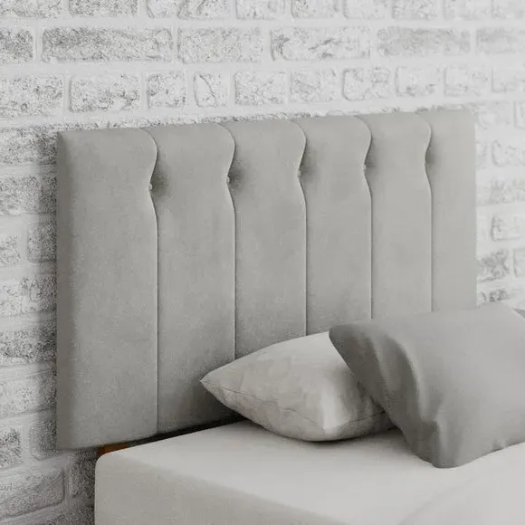 Buttoned Headboard with Padding - Silver, Velvet