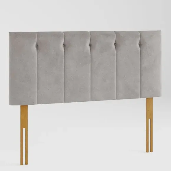 Buttoned Headboard with Padding - Silver, Velvet