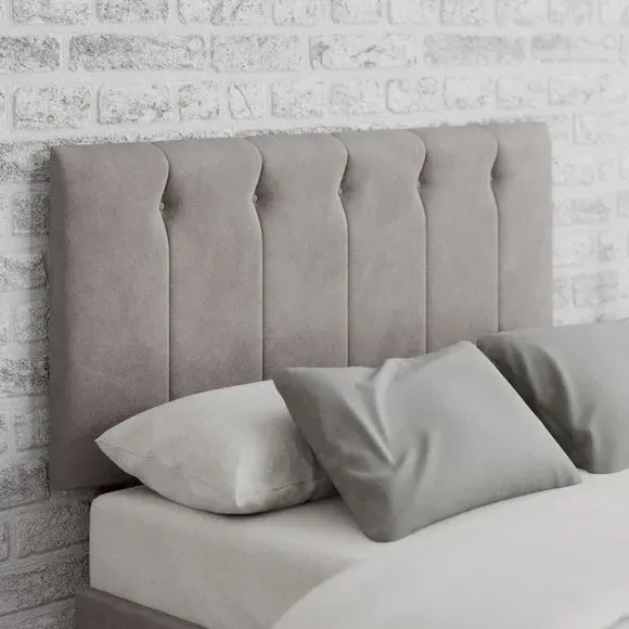 Buttoned Headboard with Padding - Silver, Velvet