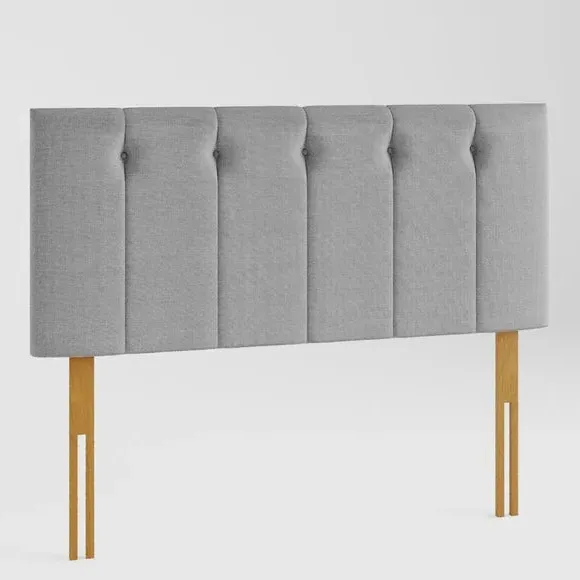 Buttoned Headboard with Struts - Grey, Linen