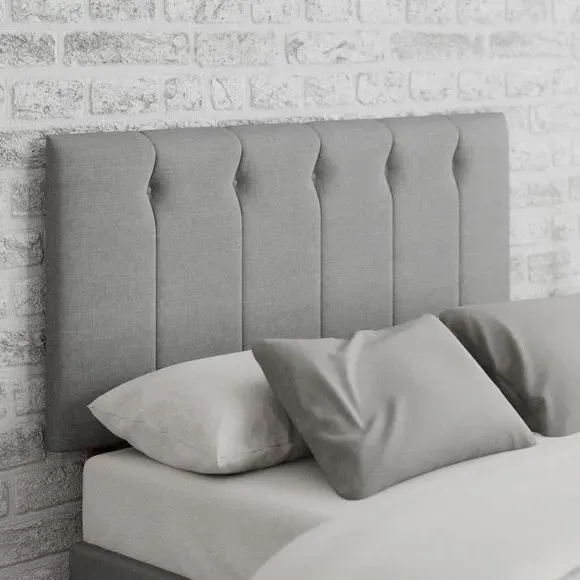 Buttoned Headboard with Struts - Grey, Linen image