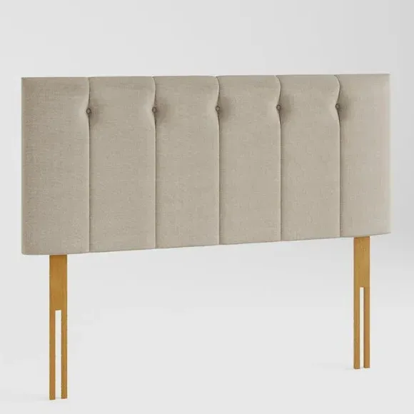 Buttoned Headboard with Struts - Natural, Linen