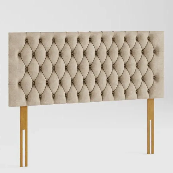 Chesterfield Headboard with Deep Padding - Beige