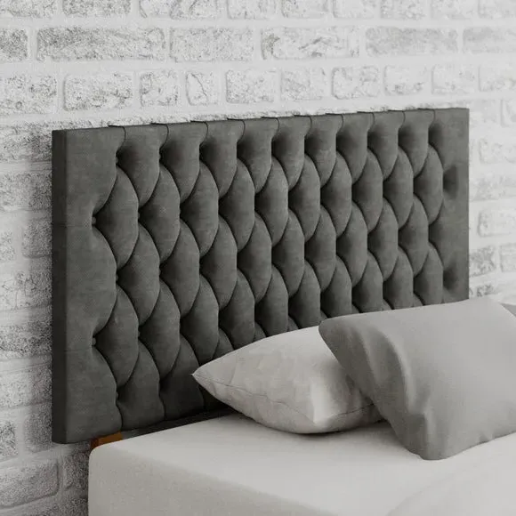Chesterfield Headboard with Deep Padding - Dark Grey