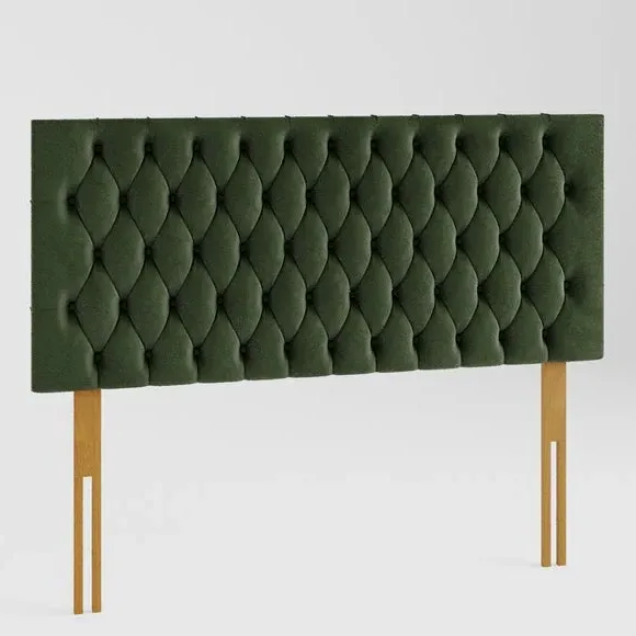 Chesterfield Headboard with Deep Padding - Forest, Velvet
