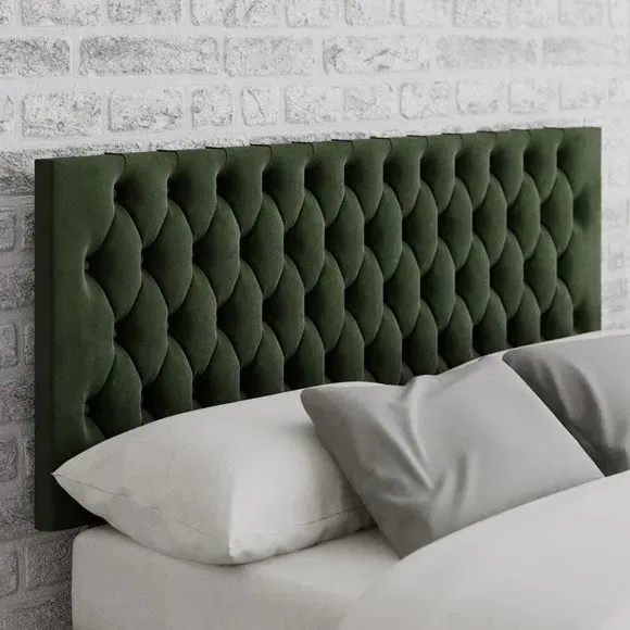 Chesterfield Headboard with Deep Padding - Forest, Velvet image
