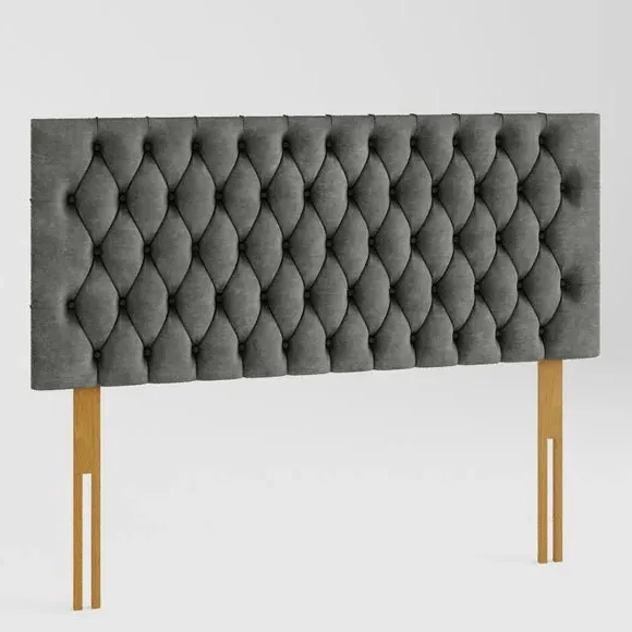 Chesterfield Headboard with Deep Padding - Grey