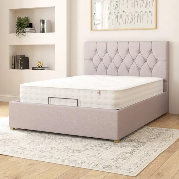 Electronic Adjustable Bed Frame - Grey, Linen