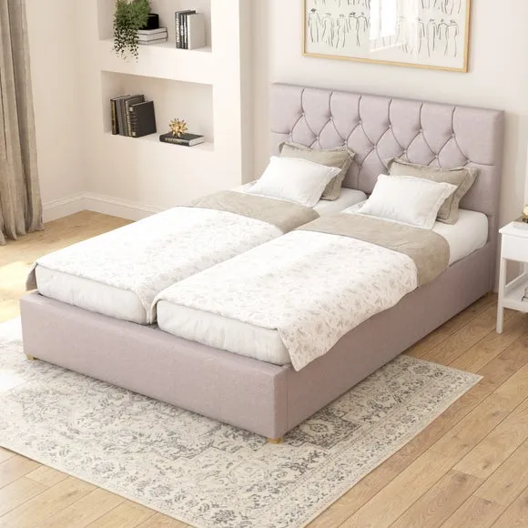 Electronic Adjustable Bed Frame - Grey, Linen
