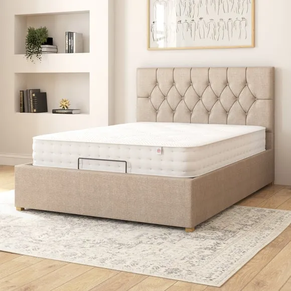 Electronic Adjustable Bed Frame - Natural, Linen