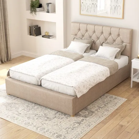 Electronic Adjustable Bed Frame - Natural, Linen