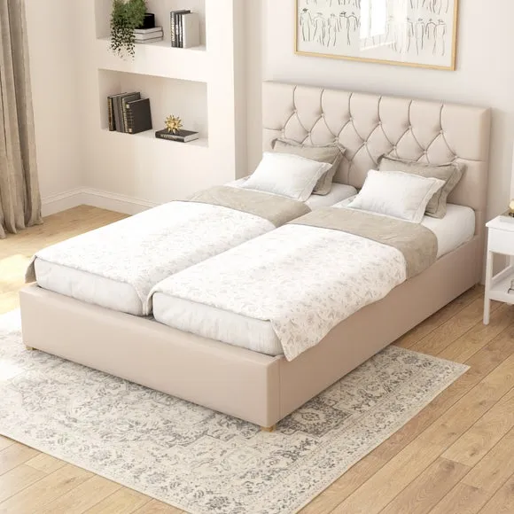 Electronic Adjustable Bed Frame - Off-White, Linen