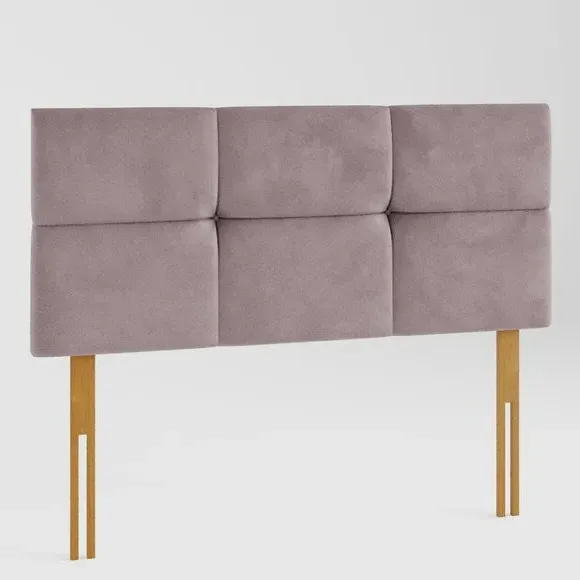 Geometric Headboard with Deep Padding - Blush, Velvet
