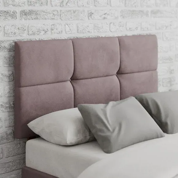 Geometric Headboard with Deep Padding - Blush, Velvet image