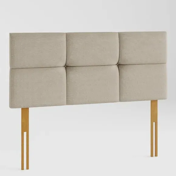 Geometric Headboard with Deep Padding - Mink, Linen