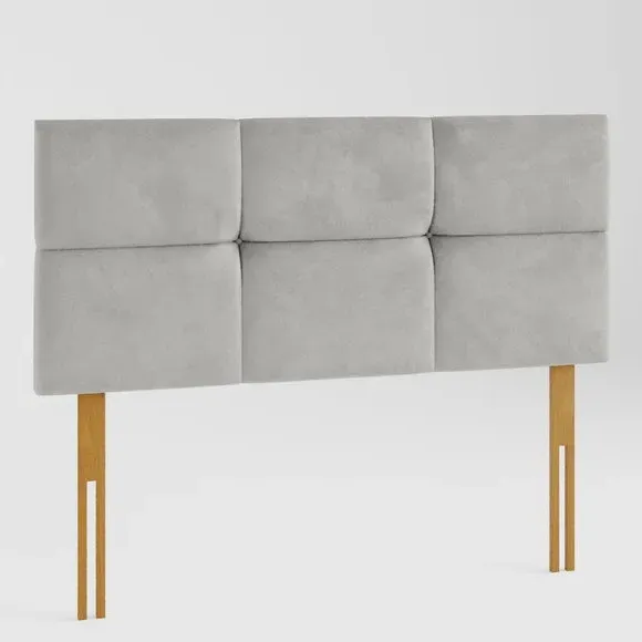 Geometric Headboard with Deep Padding - Silver, Velvet