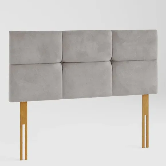 Geometric Headboard with Deep Padding - Silver, Velvet