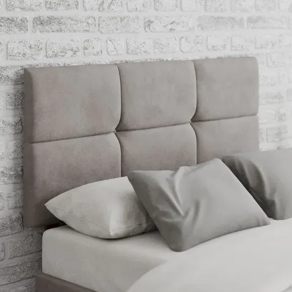 Geometric Headboard with Deep Padding - Silver, Velvet