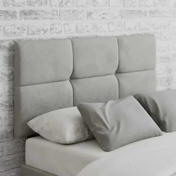 Geometric Headboard with Deep Padding - Silver, Velvet