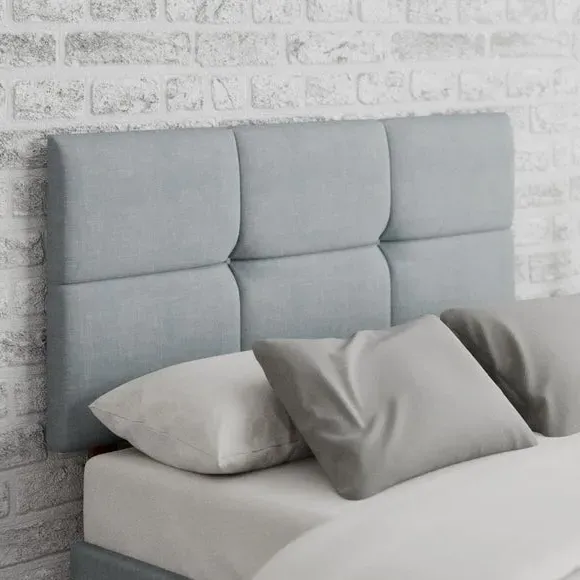 Geometric Headboard with Deep Padding - Sky, Fabric image