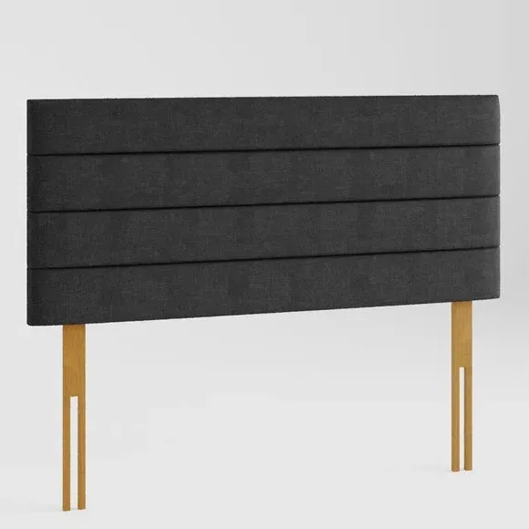 Horizontal Headboard with Deep Padding - Black, Fabric