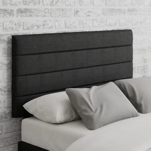 Horizontal Headboard with Deep Padding - Black, Fabric image