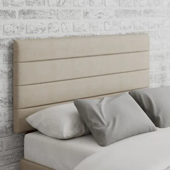 Horizontal Headboard with Deep Padding - Cream, Fabric