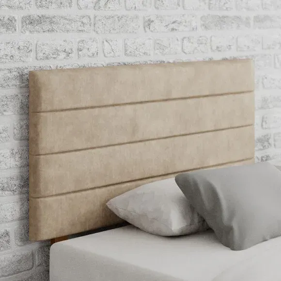 Horizontal Headboard with Padding - Beige, Linen image