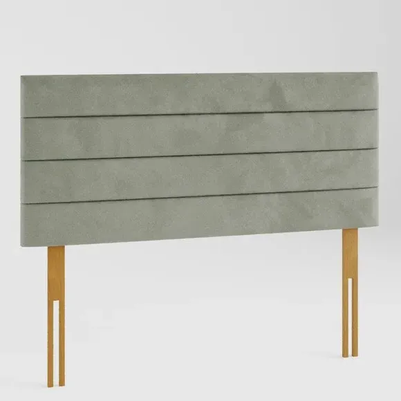 Horizontal Headboard with Padding - Duck Egg, Velvet