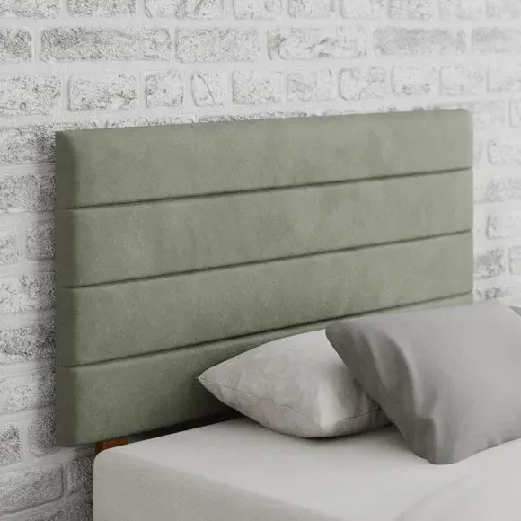 Horizontal Headboard with Padding - Duck Egg, Velvet