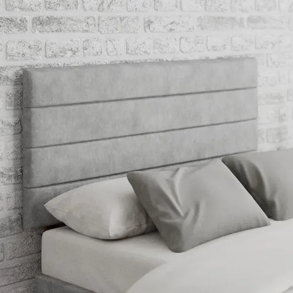 Horizontal Headboard with Padding - Silver, Linen