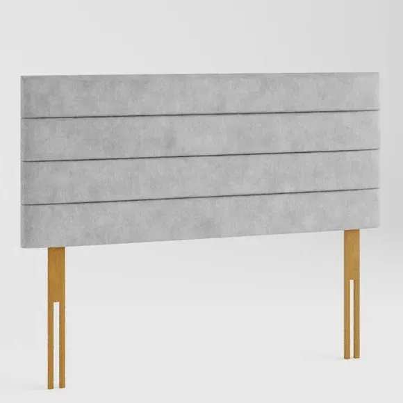 Horizontal Headboard with Padding - Silver, Linen