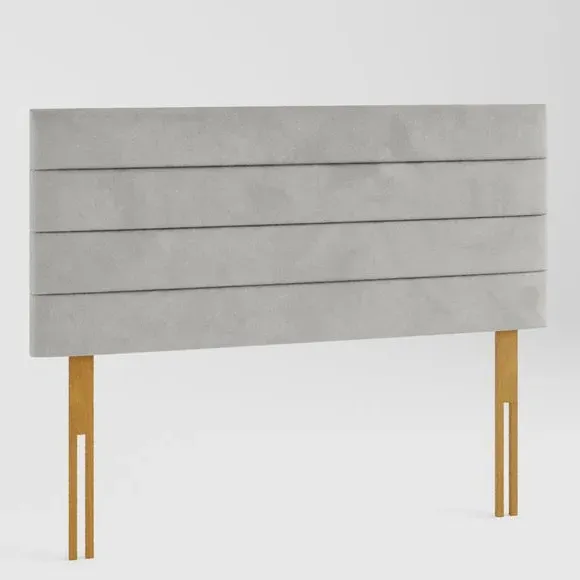 Horizontal Headboard with Padding - Silver, Velvet