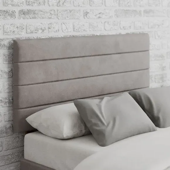 Horizontal Headboard with Padding - Silver, Velvet