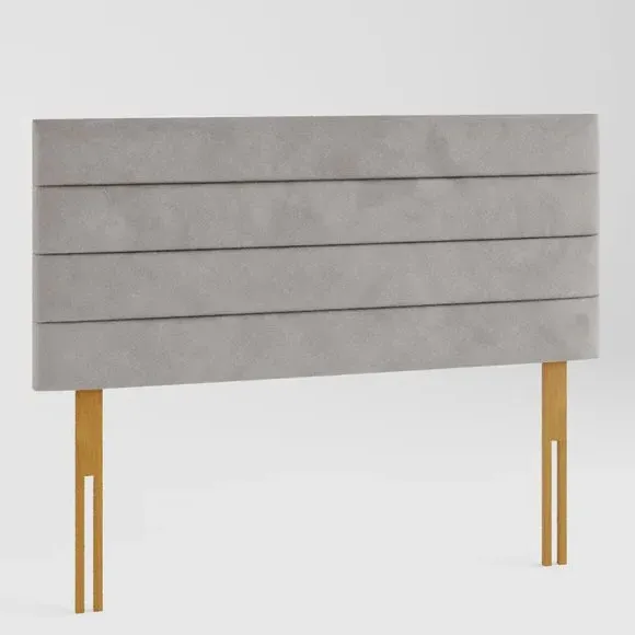 Horizontal Headboard with Padding - Silver, Velvet