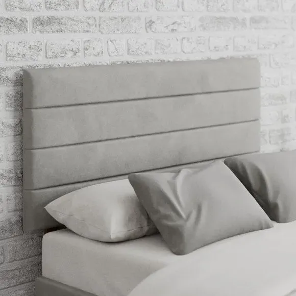 Horizontal Headboard with Padding - Silver, Velvet