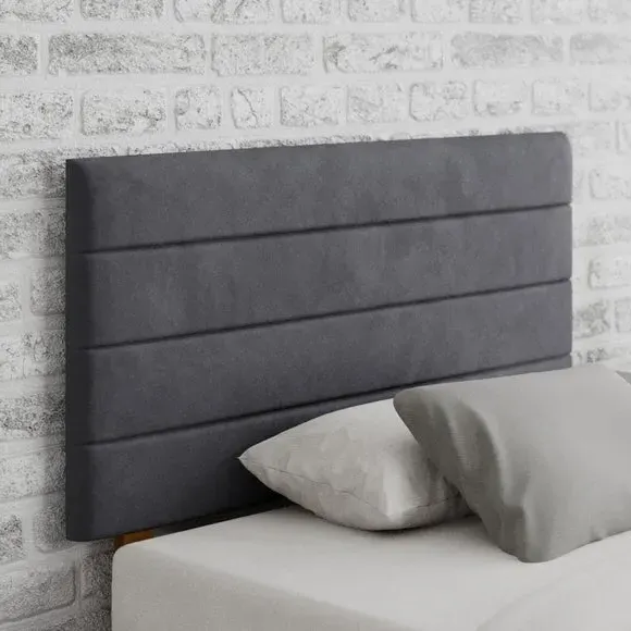 Horizontal Headboard with Padding - Steel, Velvet