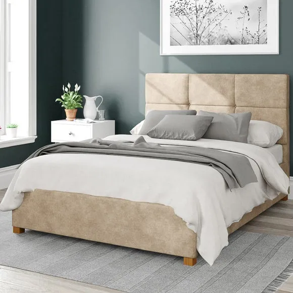 Ottoman Bed Frame with Storage - Beige, Linen