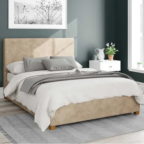 Ottoman Bed Frame with Storage - Beige, Linen image