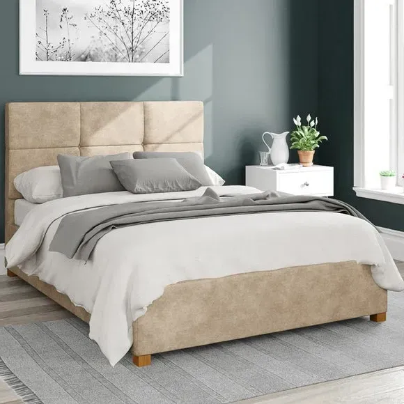 Ottoman Bed Frame with Storage - Beige, Linen image